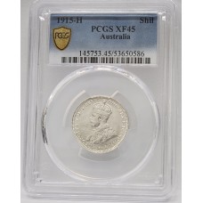 AUSTRALIA 1915 . ONE 1 SHILLING . PCGS XF45